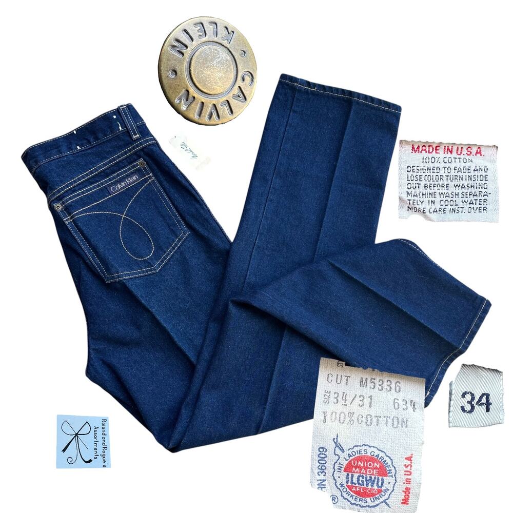 Calvin Klein 100% Cotton Union Made Jeans Sz 34 NWT